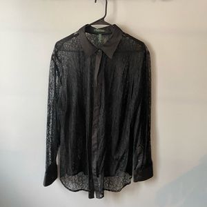 Lauren Ralph Lauren Lace Long Sleeve Blouse Plus Size Blouse Plus Size Designer